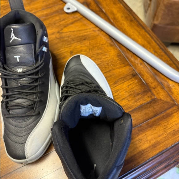 Jordan 12 Retro Barrons. Grey On Black - Picture 6 of 7